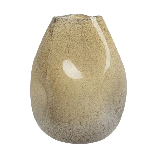 Vaso Decorativo Cairan 26cm em Vidro Texturizado Transparente