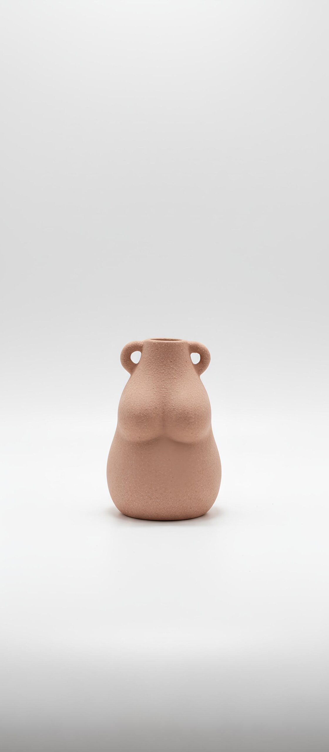 Adorno decorativo minimalista em cerâmica terracota com design escultural