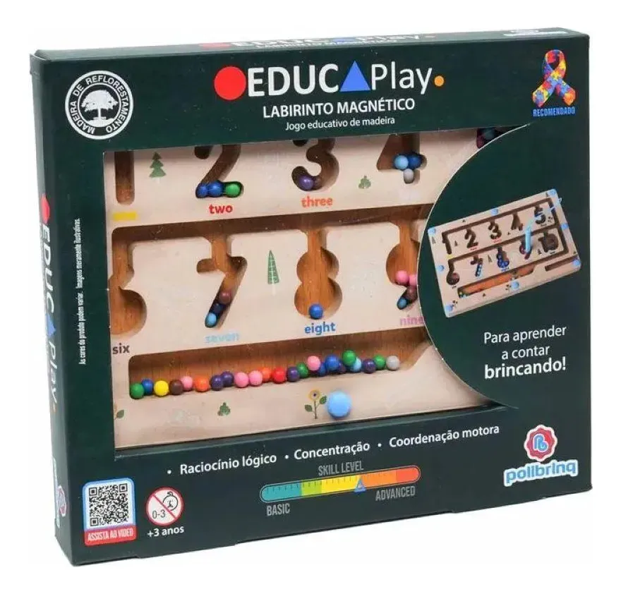Labirinto Magnético Educativo EducaPlay Polibrinq Infantil
