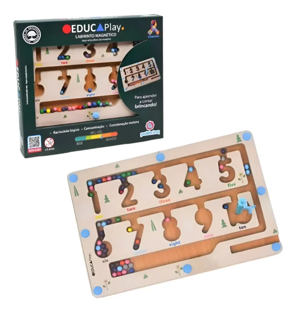 Detalhes do Labirinto Magnético EducaPlay Polibrinq